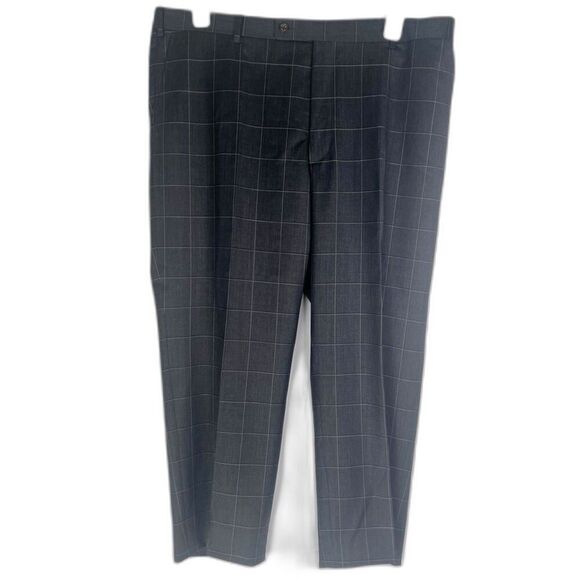 Alton Lane Tailored Fit Gray Checkered Dress Pant Trousers Size 40/26 - Picture 1 of 6